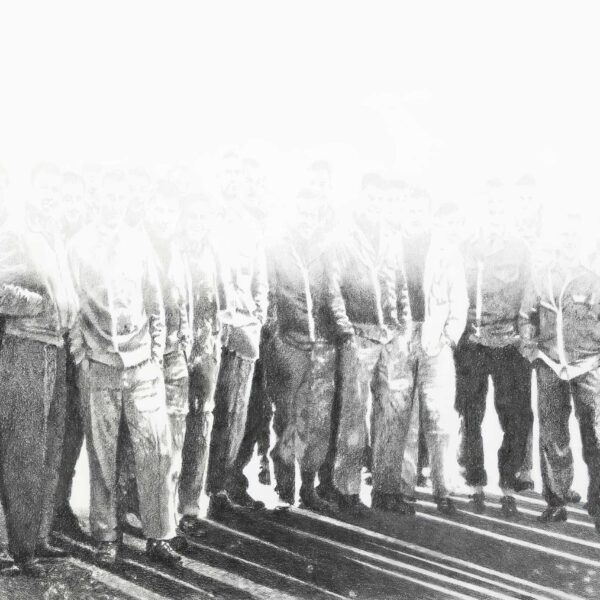 Les ouvriers de la SNAP, dessin mine de plomb sur papier, 40x60cm,2021